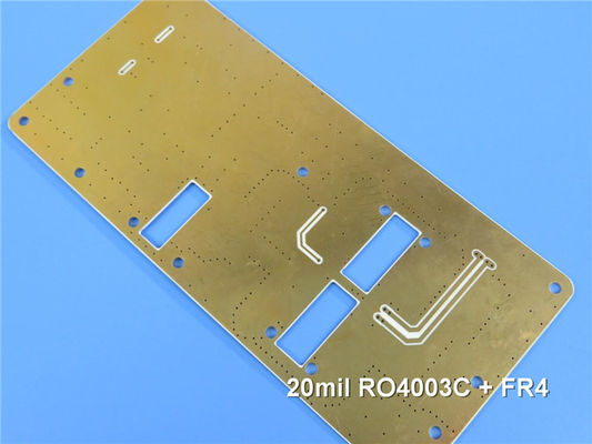 PCB híbrido de 6 camadas com impedância de material RO4003C e FR4 controlada