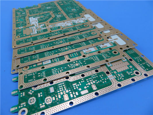PCB RF de 2 camadas de precisão construído em material RO4534 de 20 milhas com ouro de imersão