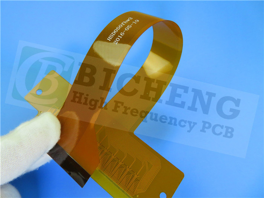 Adhesiveless Polyimide Flexible PCB 0.13mm With Yellow Coverlay