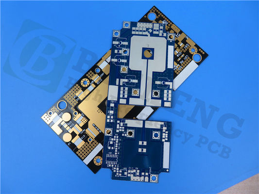 10 milímetros RF-35 Imersão Ouro PCB 2 camadas Circuito rígido Preto Silkscreen