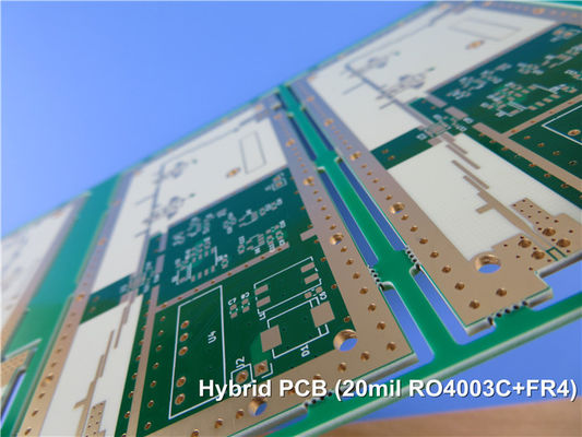 PCB híbrido de 6 camadas com impedância de material RO4003C e FR4 controlada