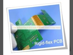 PCB Flexível Rígido de 2,0mm, PCB de 6 Camadas com Máscara de Solda Verde
