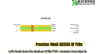 PCB RF de dupla face construída em 40mil AD255C