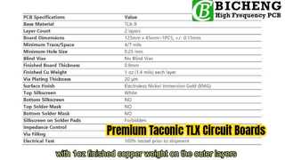 PCB de 2 camadas, Taconic TLX-9, 31mil de espessura