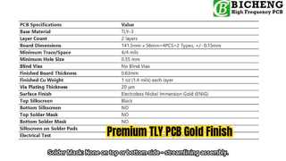 PCB TLY-3 de 2 camadas com 20mil de espessura e acabamento dourado de imersão